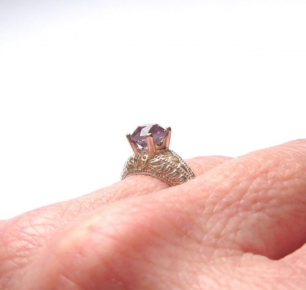 Purple gemstone engagement or dress ring