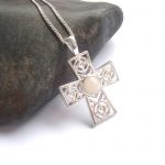 Handcrafted Natural White Gemstone Cross