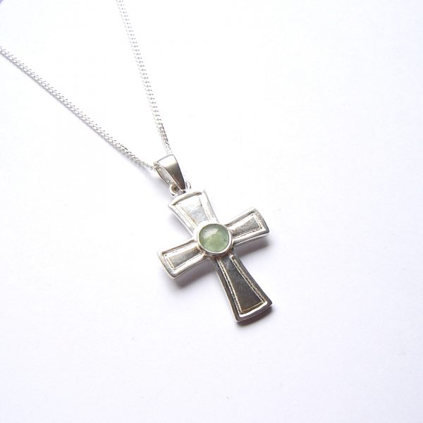 Green Gemstone Cross Pendant