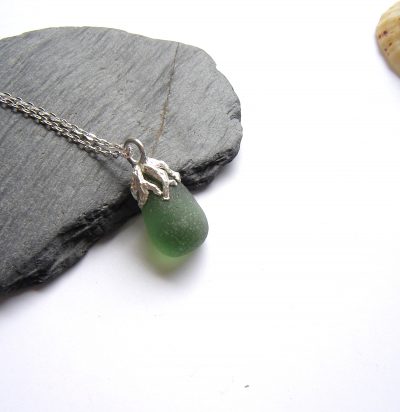 Coastal Inspired Green Seaglass Necklace