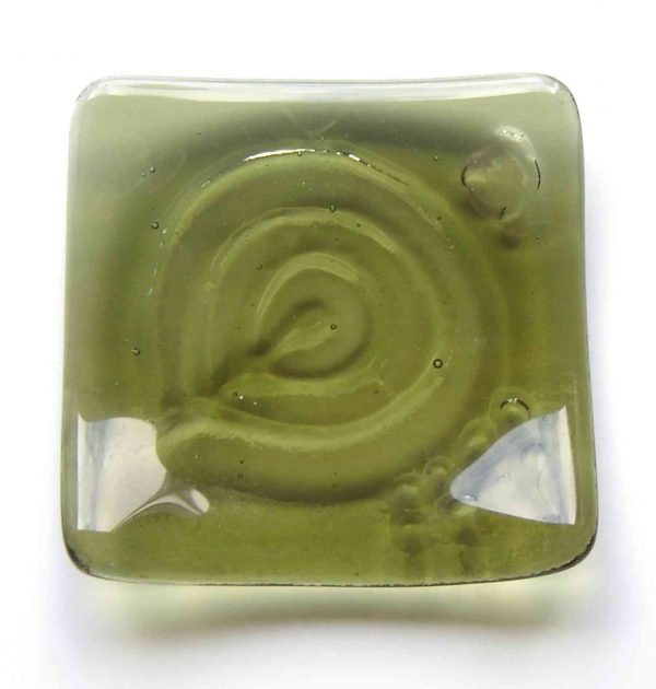 Cup & Ring Marks Olive Fused Glass Dish CRDol small (2