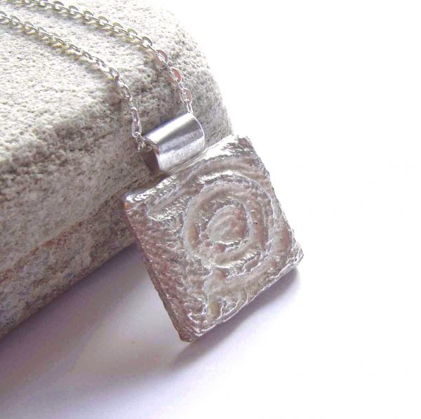Cup and Ring Stone Inspired Silver Pendant