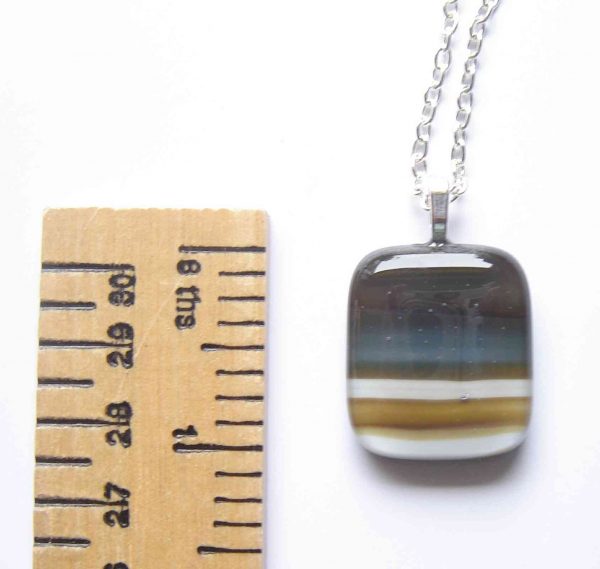 Banded Agate Effect Fused Glass Pendant