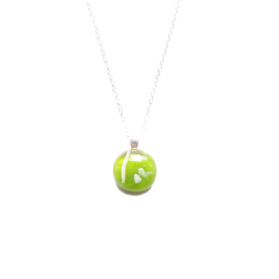 Leafy Green Fused Glass Necklace.