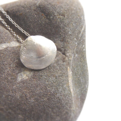Little Tellin Shell Silver Pendant. Delicate silver shell necklace.