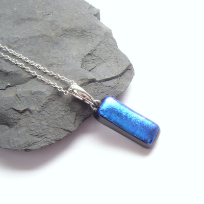 Midnight Blues Dichroic Necklace