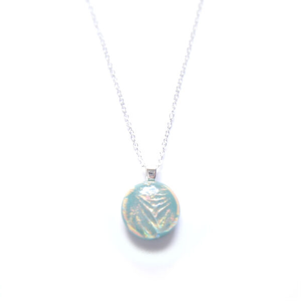 Mint GreenTextured Dichroic Necklace