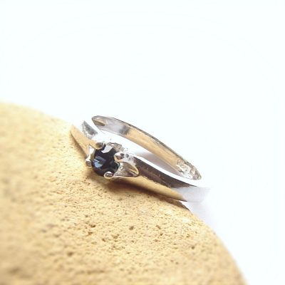 Natural Blue Queensland Sapphire Silver Ring