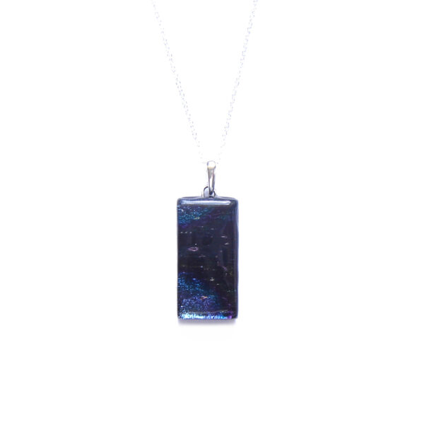 Northern Lights Large Pendant, iridescent pendant handmade in dichroic fused glass.
