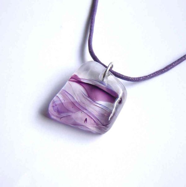 Men's or women's large purple glass pendant