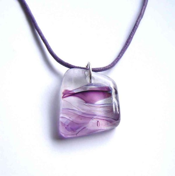 Men's or women's large purple glass pendant