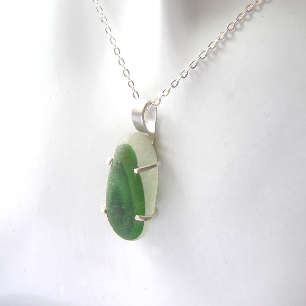 Handmade 'End of Day' Seaglass Silver Necklace