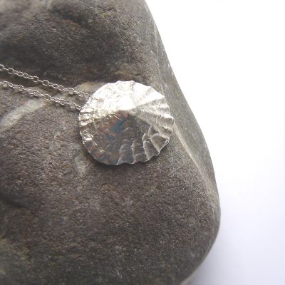 Silver shell coastal necklace