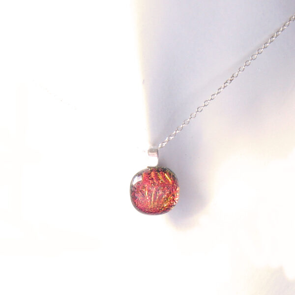 Sunburst Orange Small Fused Glass Necklace