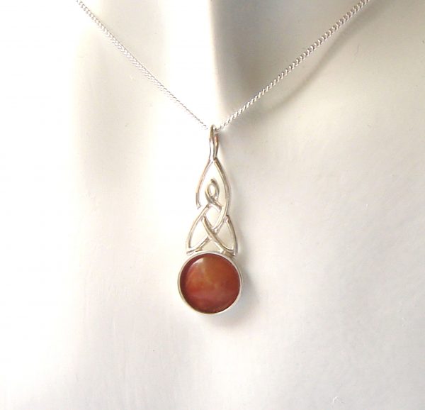 Celtic pendant handcrafted in natural British carnelian