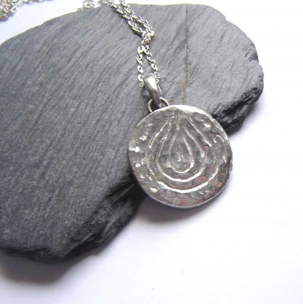 Silver Rock Art Necklace