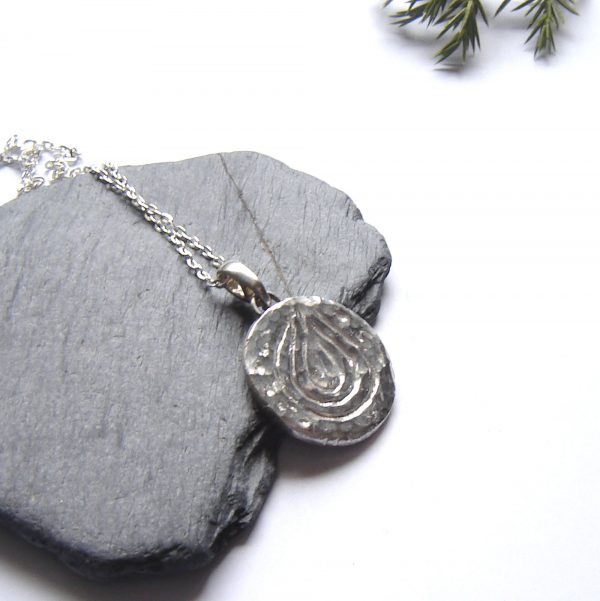 Silver Rock Art Necklace