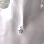 Forget-me-not silver necklace. Small handmade wildflower pendant.