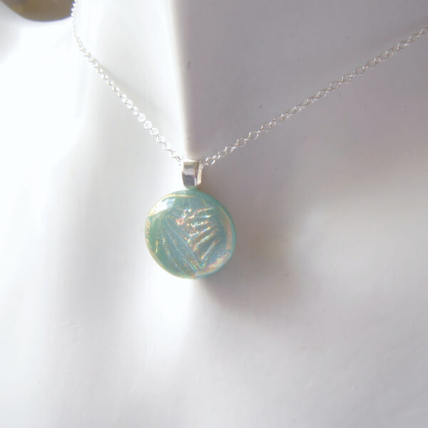 Mint GreenTextured Dichroic Necklace