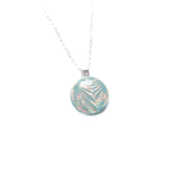 Mint GreenTextured Dichroic Necklace