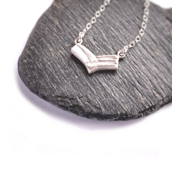 Rig and Furrow Necklace in an original design inspired by northern England's ancient landscapes. Handmade in the UK using ethical silver.