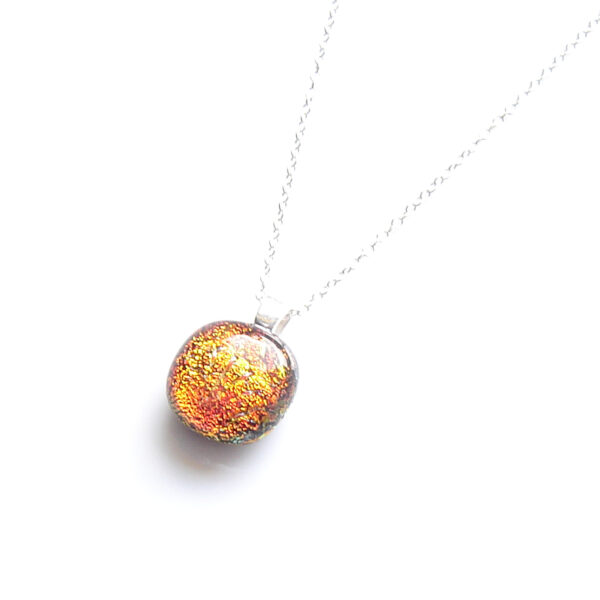 Sunburst Orange Small Fused Glass Necklace